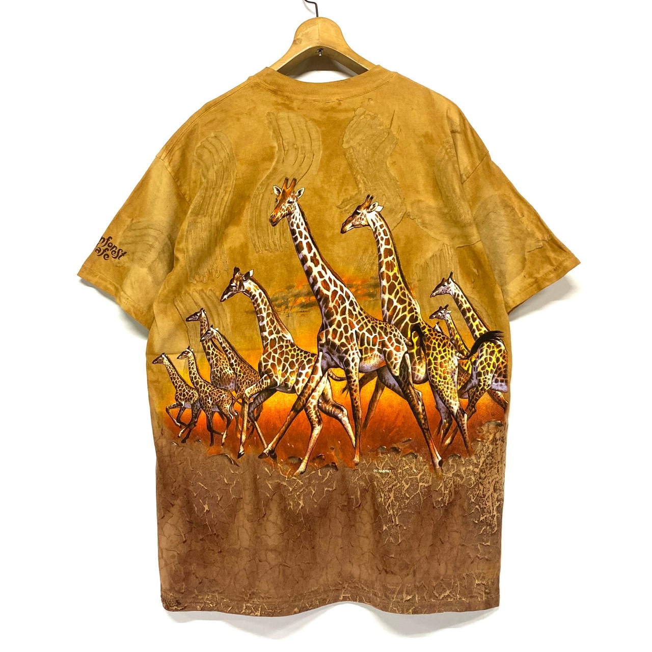 Rainforest Cafe アニマルTシャツ キリン メンズL レディース 古着【T 
