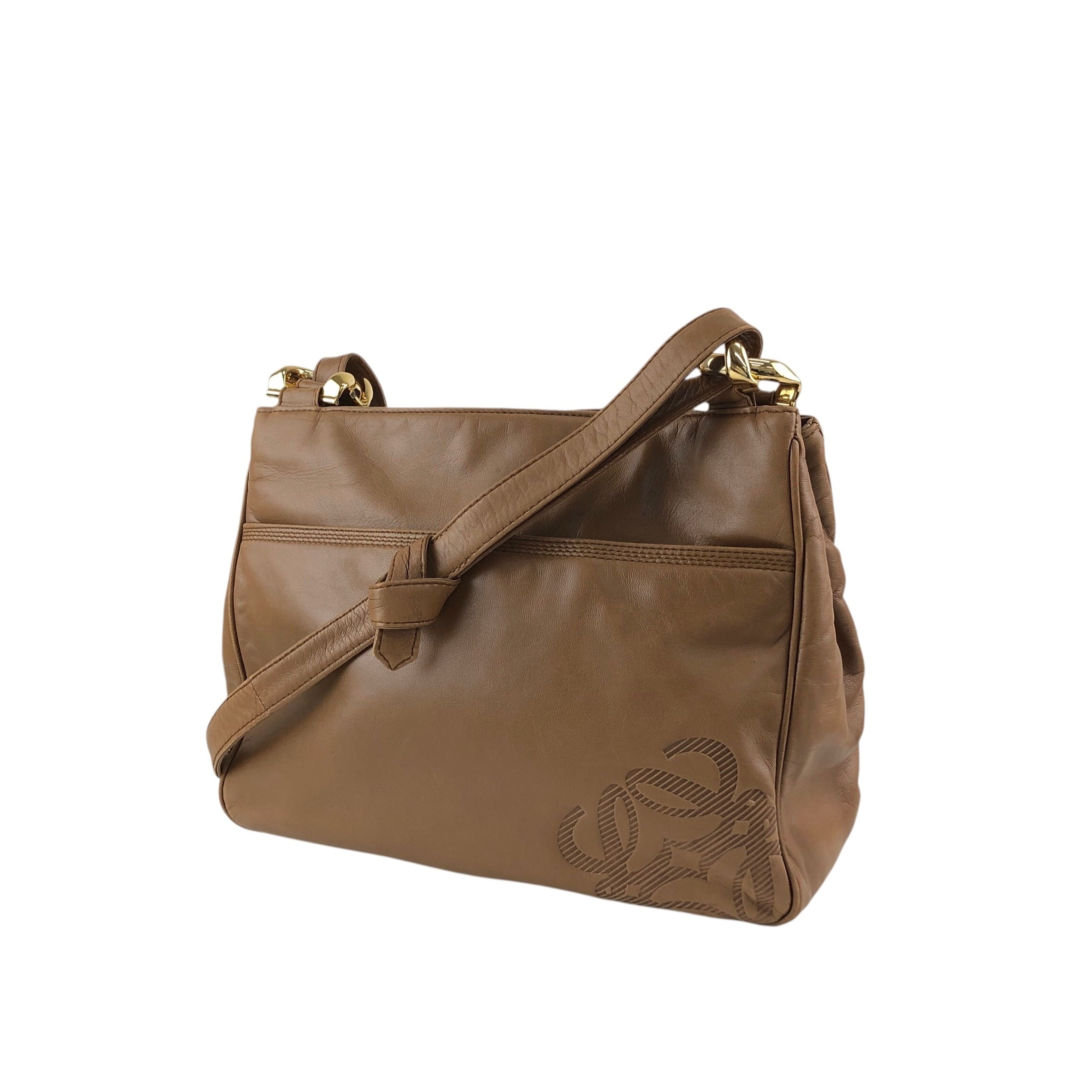 LOEWE ロエベ ショルダーバッグ ブラウン アナグラム ナッパレザー