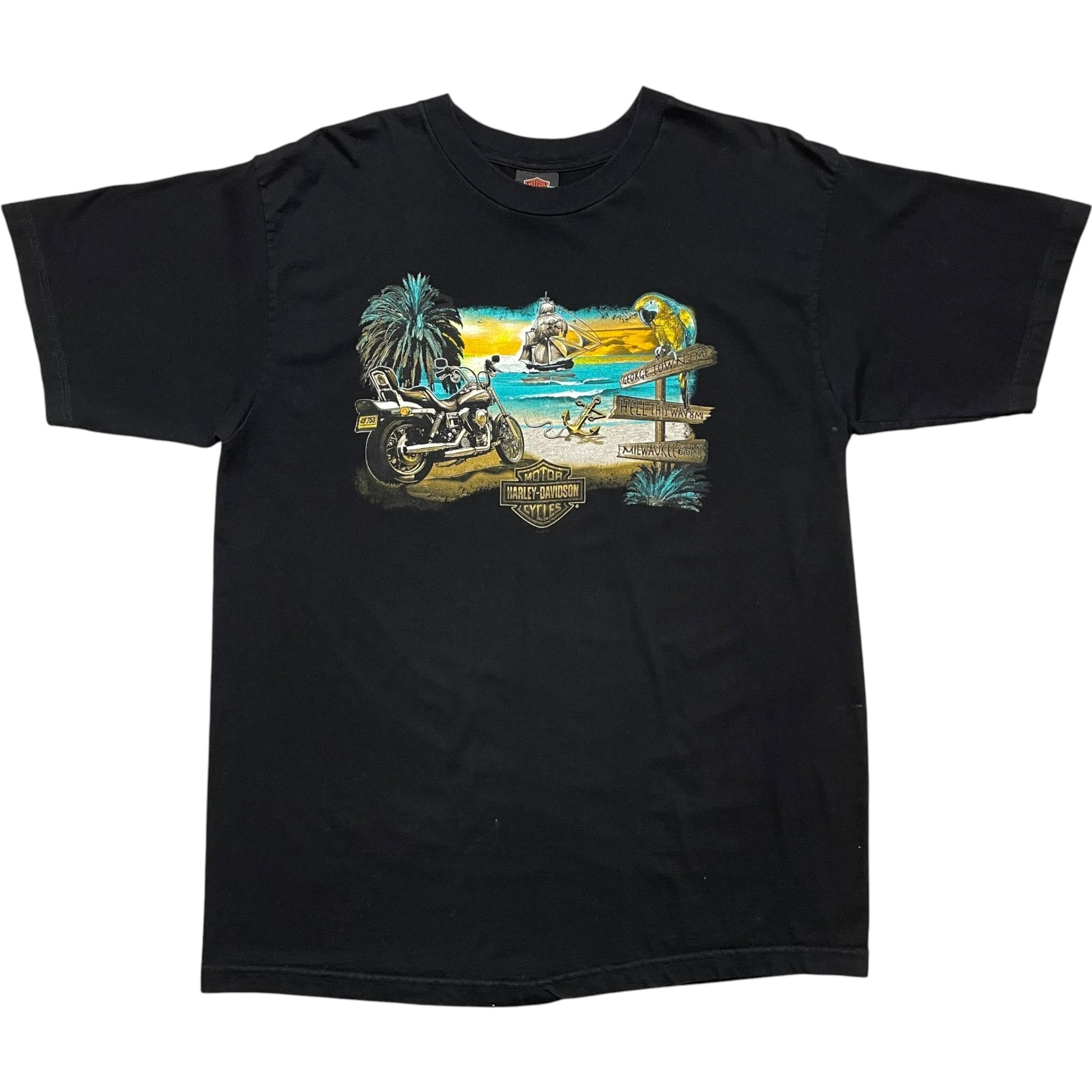 《XL》 Harley-Davidson ハーレーダビッドソン Tシャツ ブラック プリントデザイン USA製 no.10081