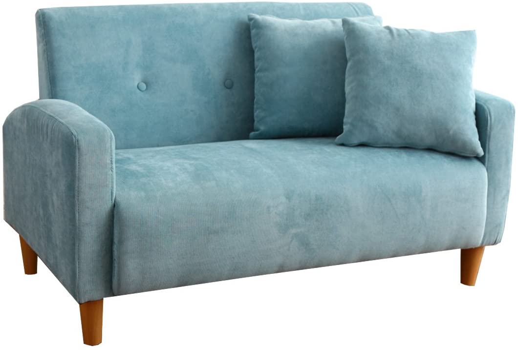 2人掛けソファ クッション付き 可愛らしいパステルカラー ソファー 2P