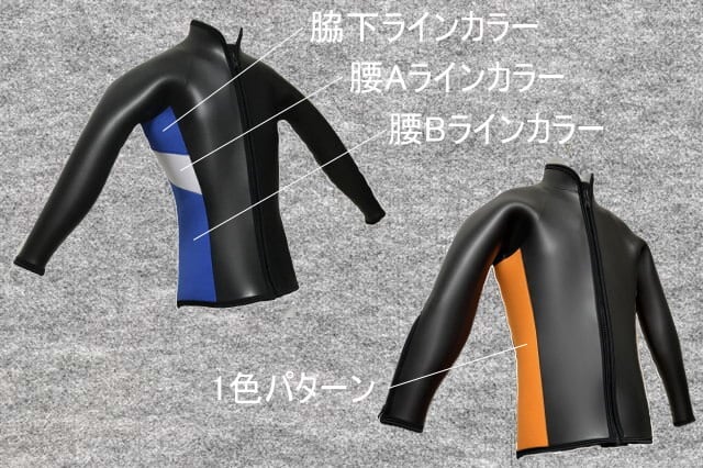 ダイビングスキン（裏ジャージ）逆も可5mmフード付長袖ジャケット