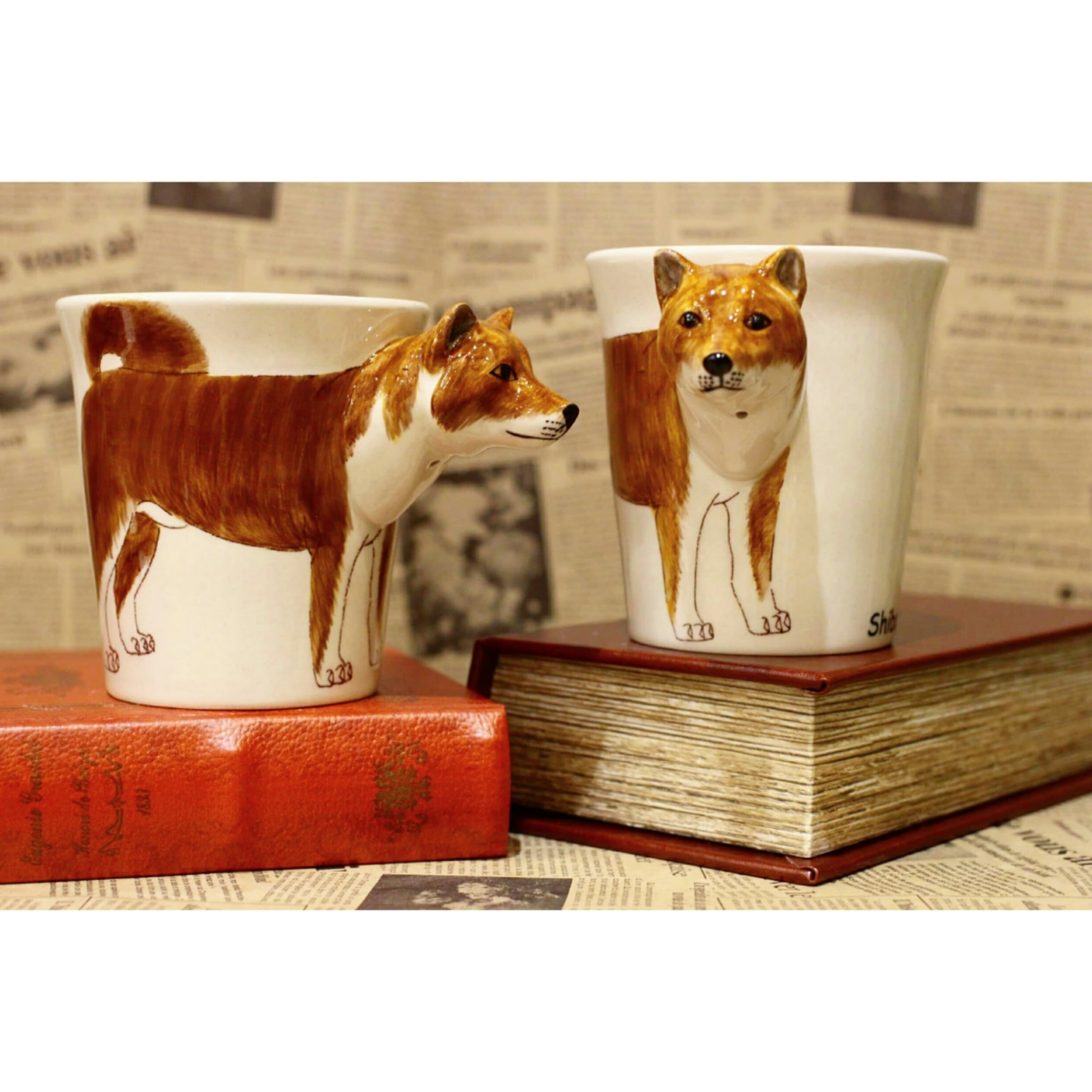 犬のはみ出し顔のマグカップ(柴犬)【電子レンジ/食洗機対応】/C0pernicus