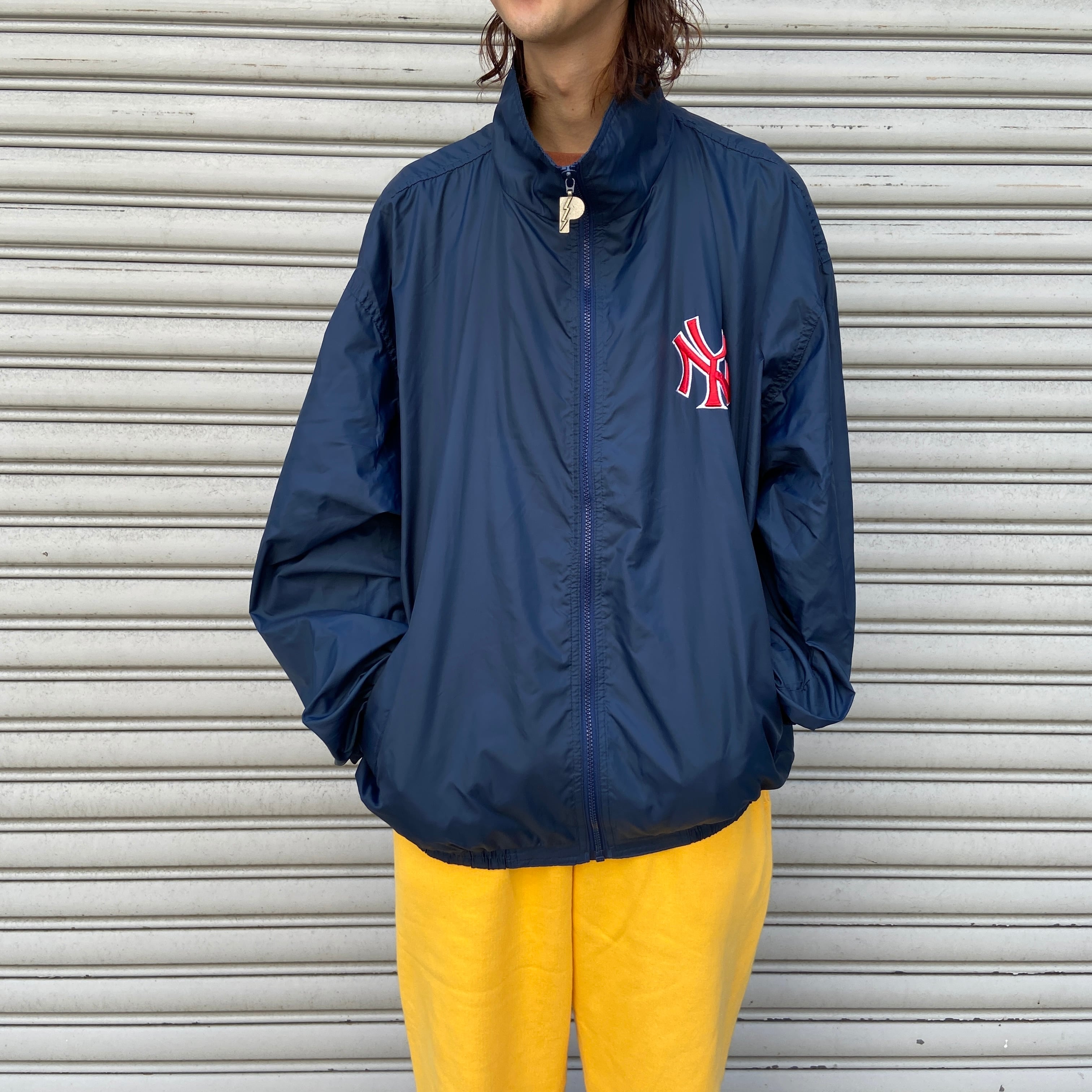 Majestic Yankees アノラックナイロンパーカー ネイビー XL