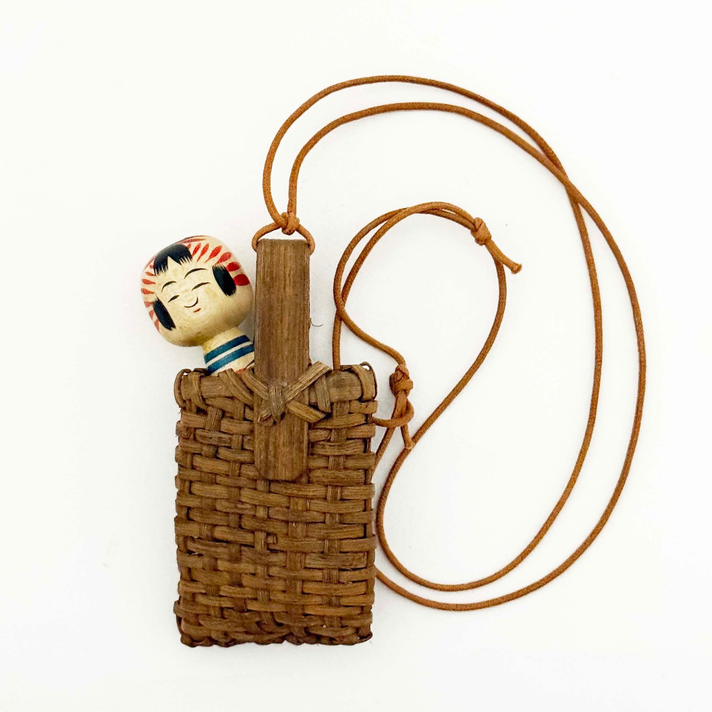 葡萄蔓こけしペンダント籠+菅原庄七こけし