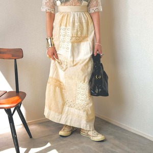 70s handmade  lace patchwork skirt