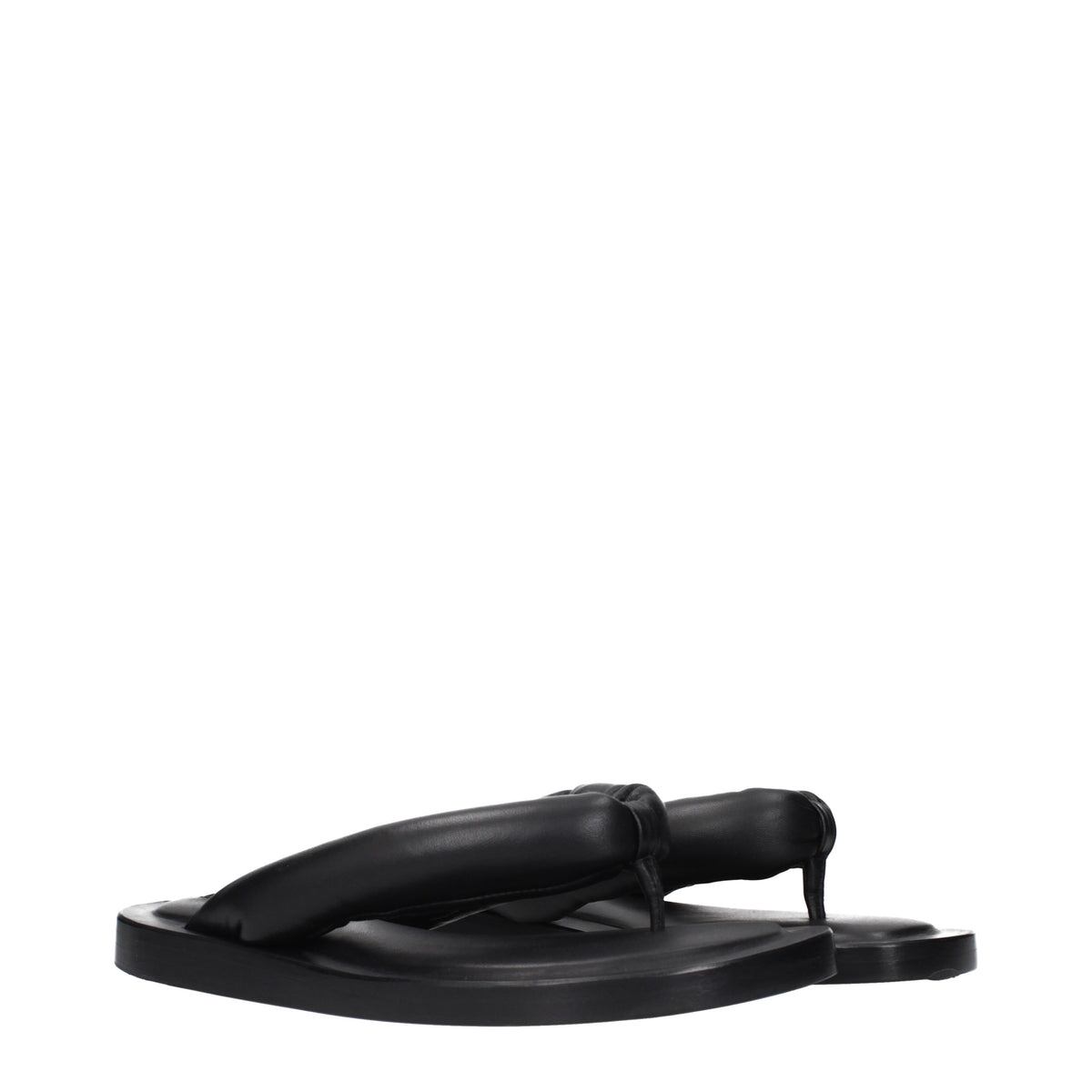【新品】JIL SANDER ジルサンダー レディース ビーチサンダル レザー ブラック WX0014P5810001