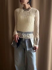 floral design crochet tops-5164-2