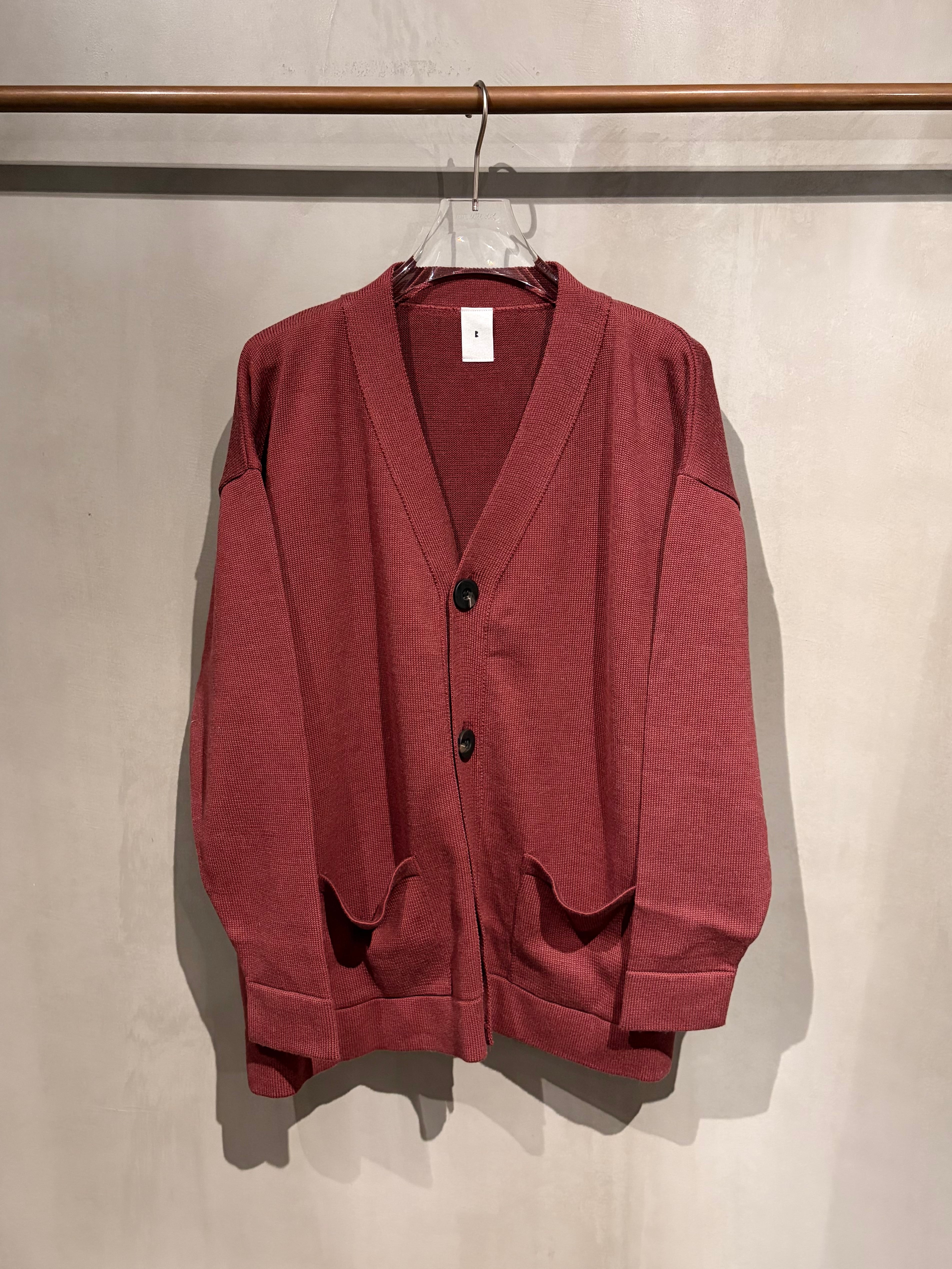 RL 【OVER V CARDIGAN - BORDEAUX -】