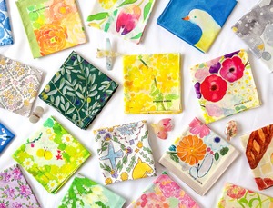 スカーフにもなる水彩画ハンカチ「桜」