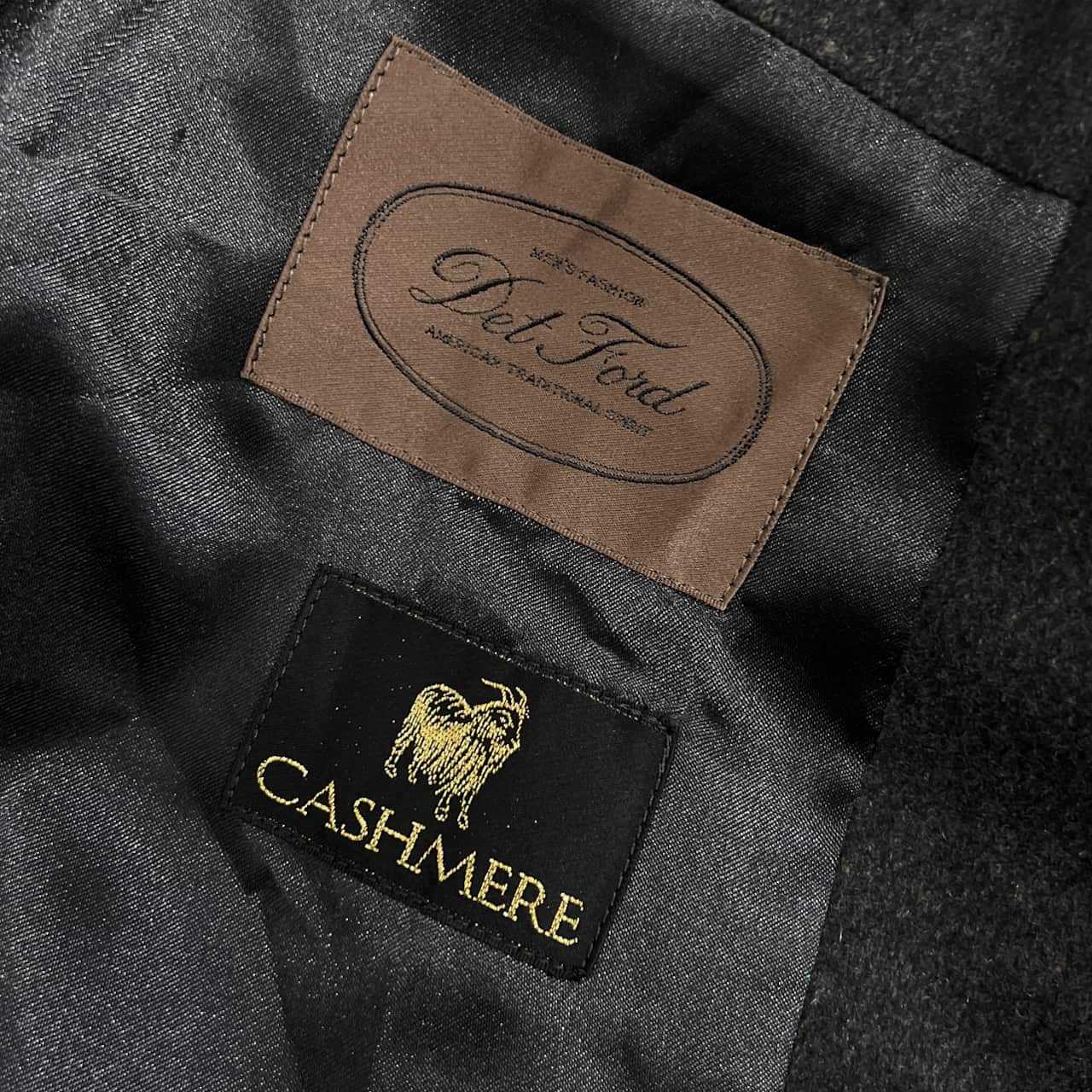 カシミヤ100% Det Ford デットフォード ステンカラーコート A-7/ダークグレー メンズ