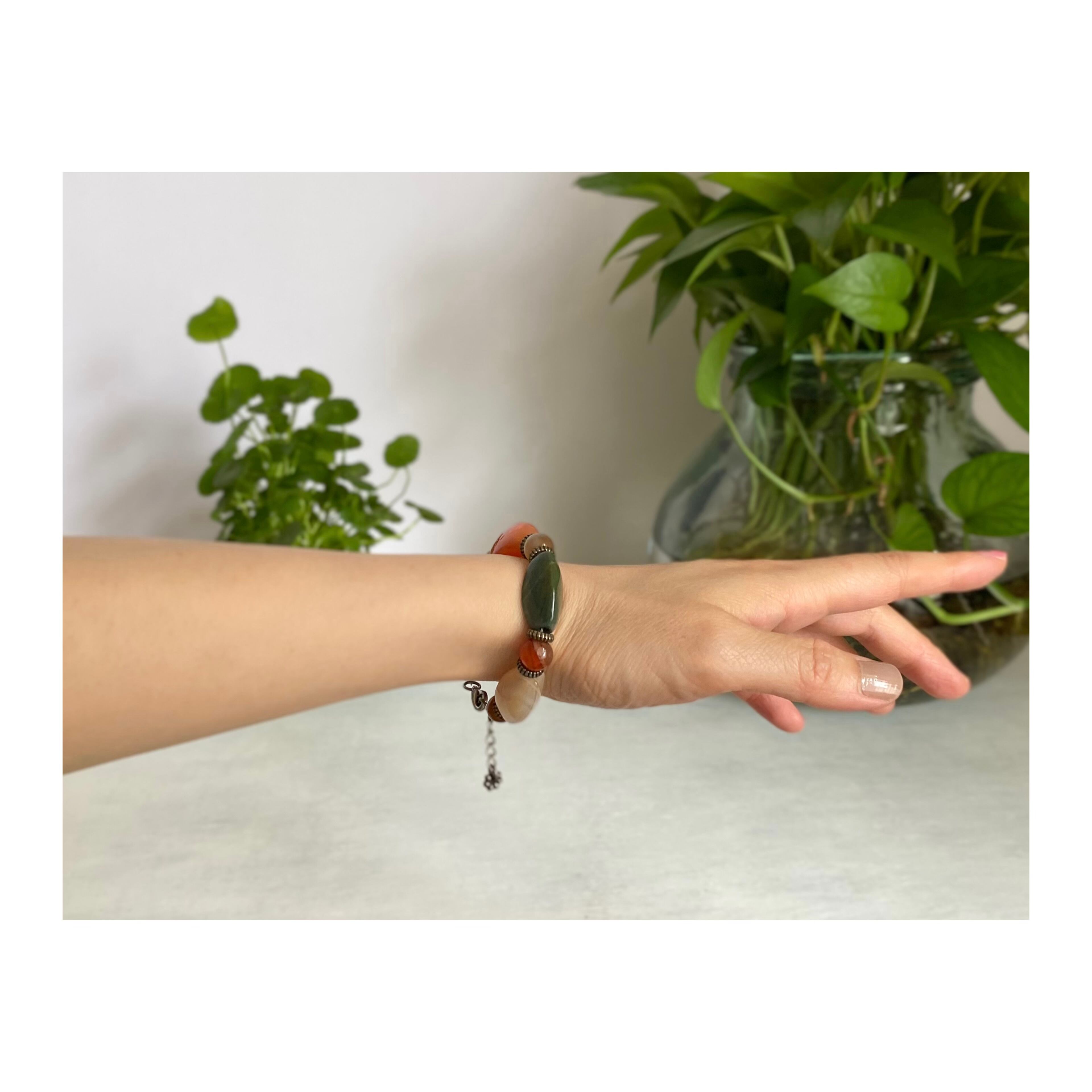 Vintage 90s USA retro multicolor natural stone bracelet レトロ