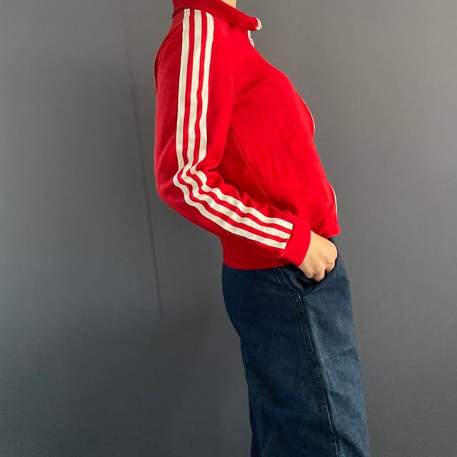 Adidas track jacket red