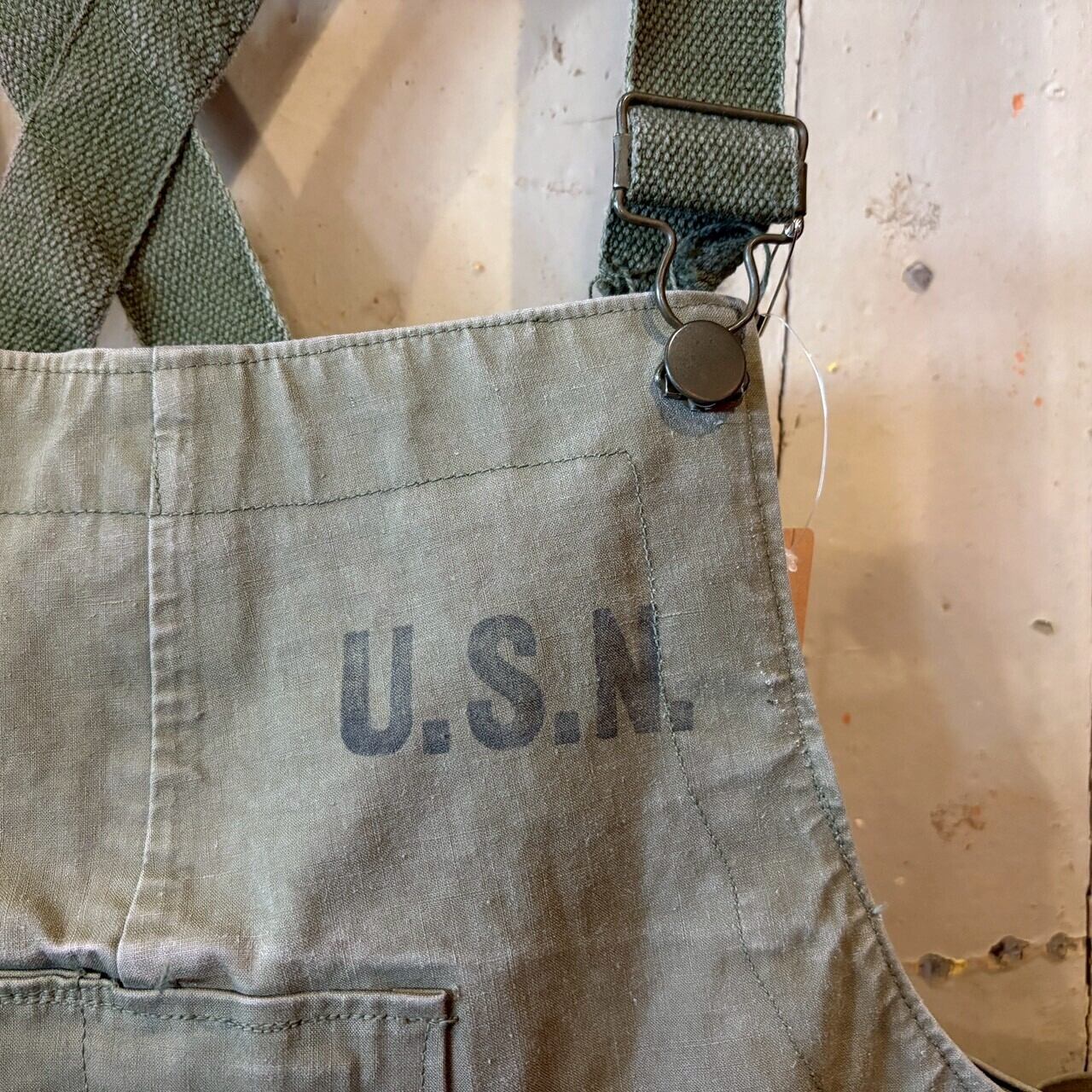 ゴム引き Usn アメリカ軍 オーバーオール 40s U S ARMY 米軍 実物 N-2
