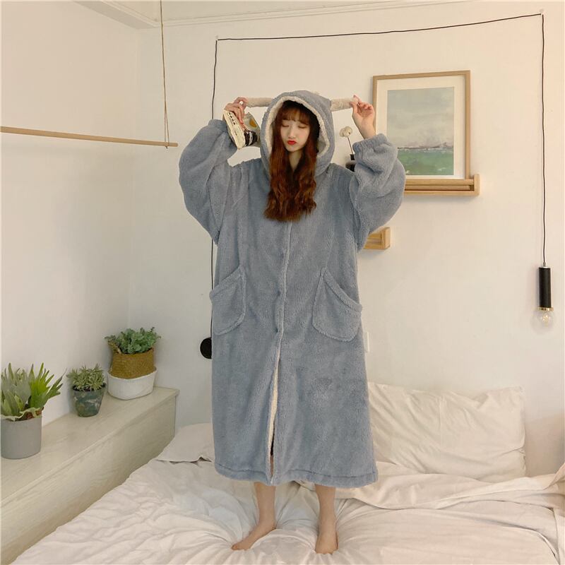 ふわふわ 恐竜 カートゥーン かわいい 全5色 暖かい フード付き パジャマ ワンピース Miyabi5