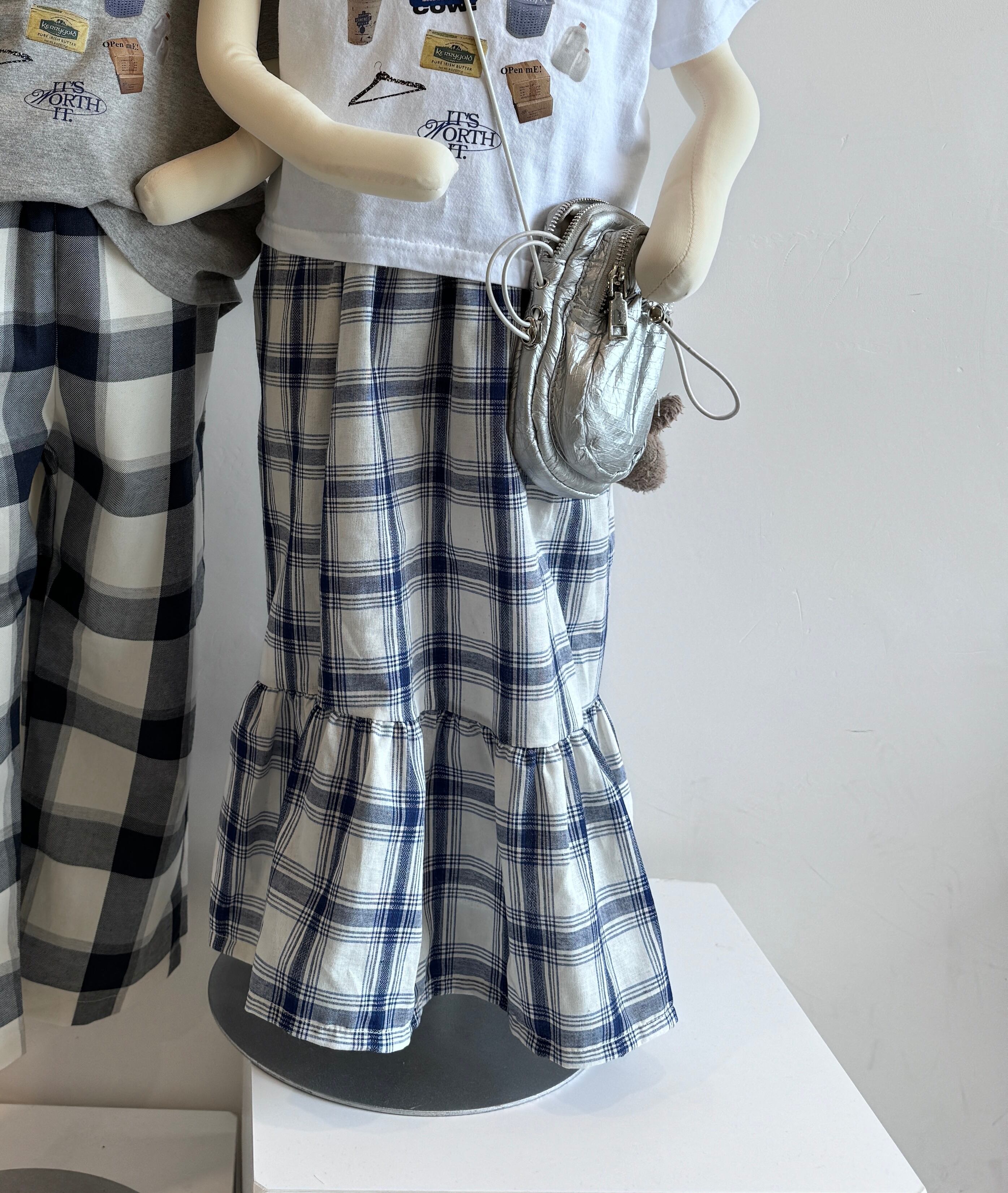 【即納】ginghamcheck skirt/90-120size