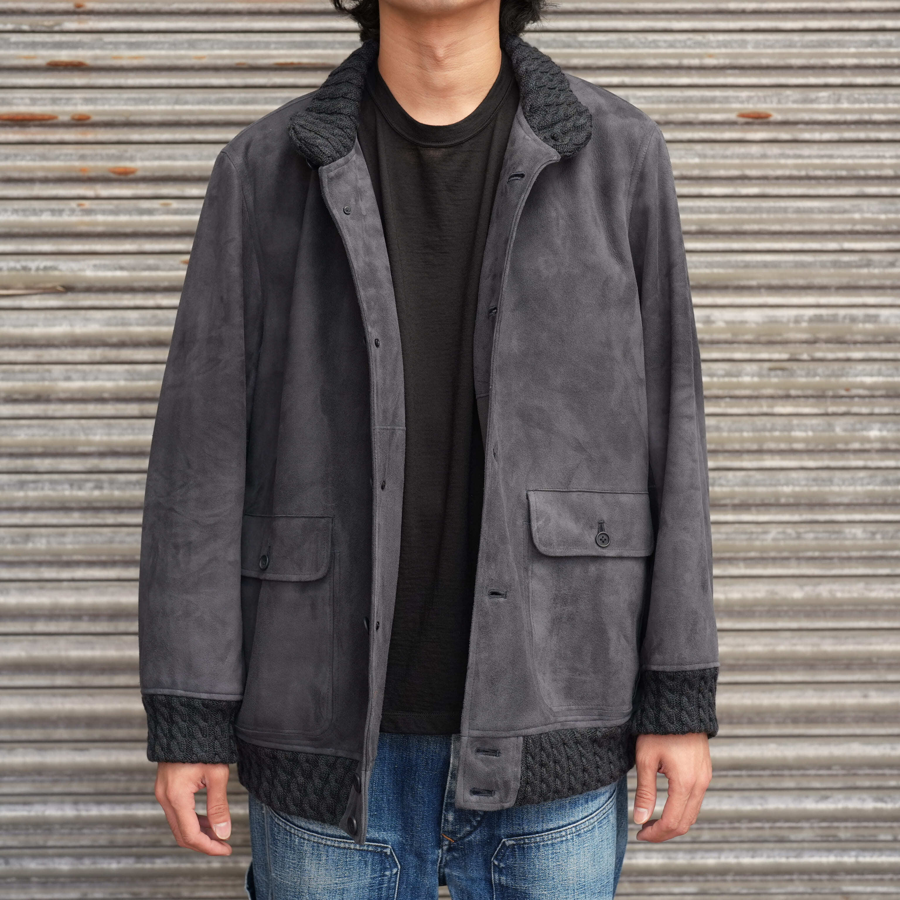 Gorsch the merry coachman(ゴーシュザメリーコーチマン) 26AW "Lamb Leather Blouson Suede Side" -Navy-
