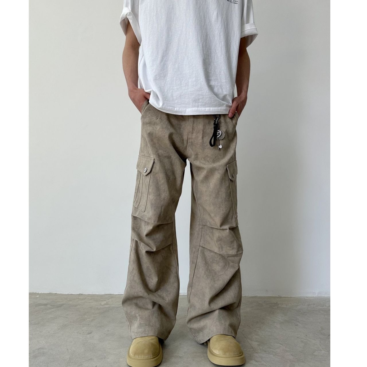 マーブル柄パラシュートカジュアルパンツ　1192