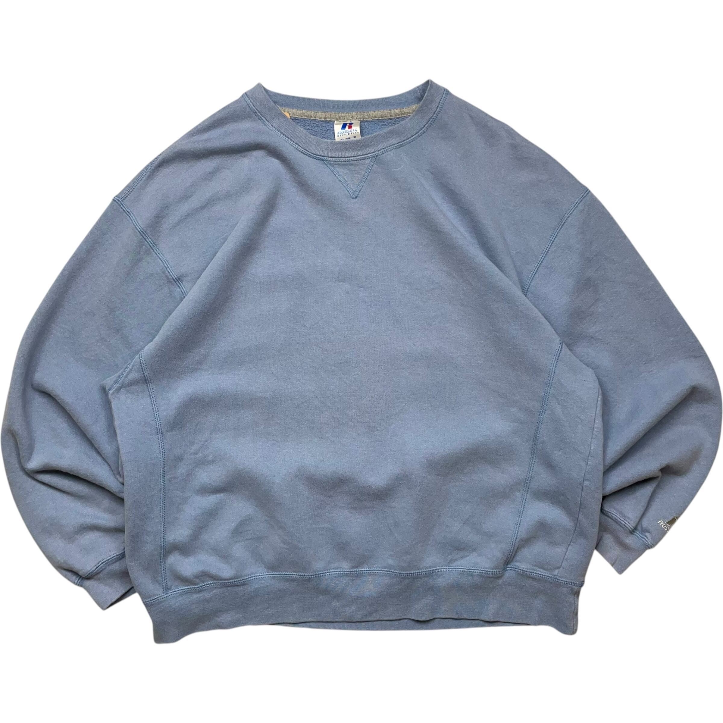 《XL》russell athletic ラッセルアスレチック スウェット 無地 裏起毛 ライトブルー no.6193