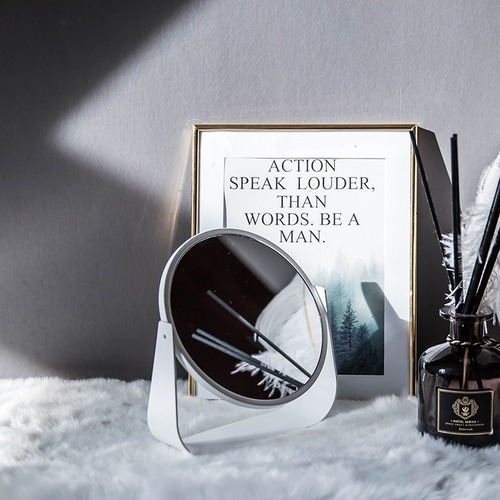 【お取り寄せ】シンプルメイクアップミラー　アルミニウム　北欧　スタンドミラー　卓上ミラー