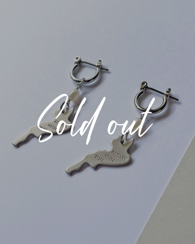 びわ湖の真珠付き BIWAKO motif ピアス（シルバー）