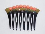 桜珊瑚色の簪(プラスチック) plastic work ornamental hair pin(No25)