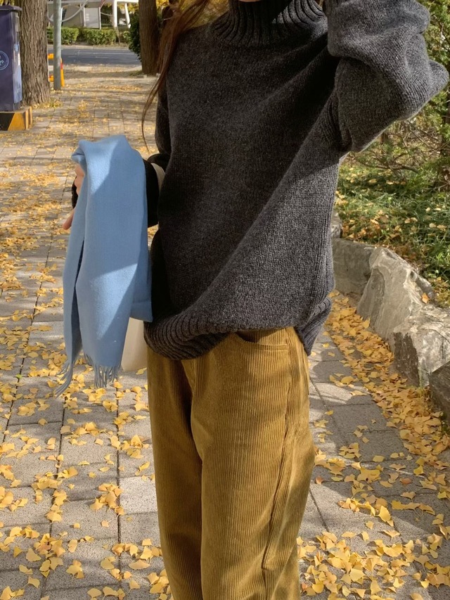 (即納) HAUS / Solid wool muffler 2color