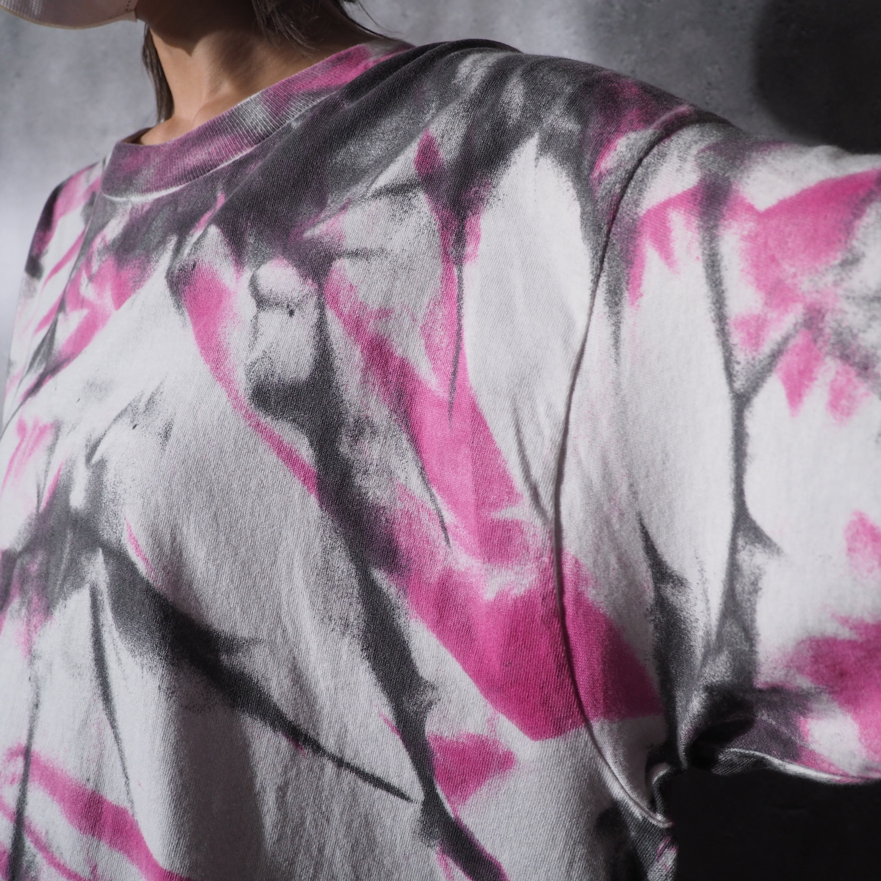 1990s ” Fruit of the loom ” psychedelic dyed loose Tee (made in Usa)