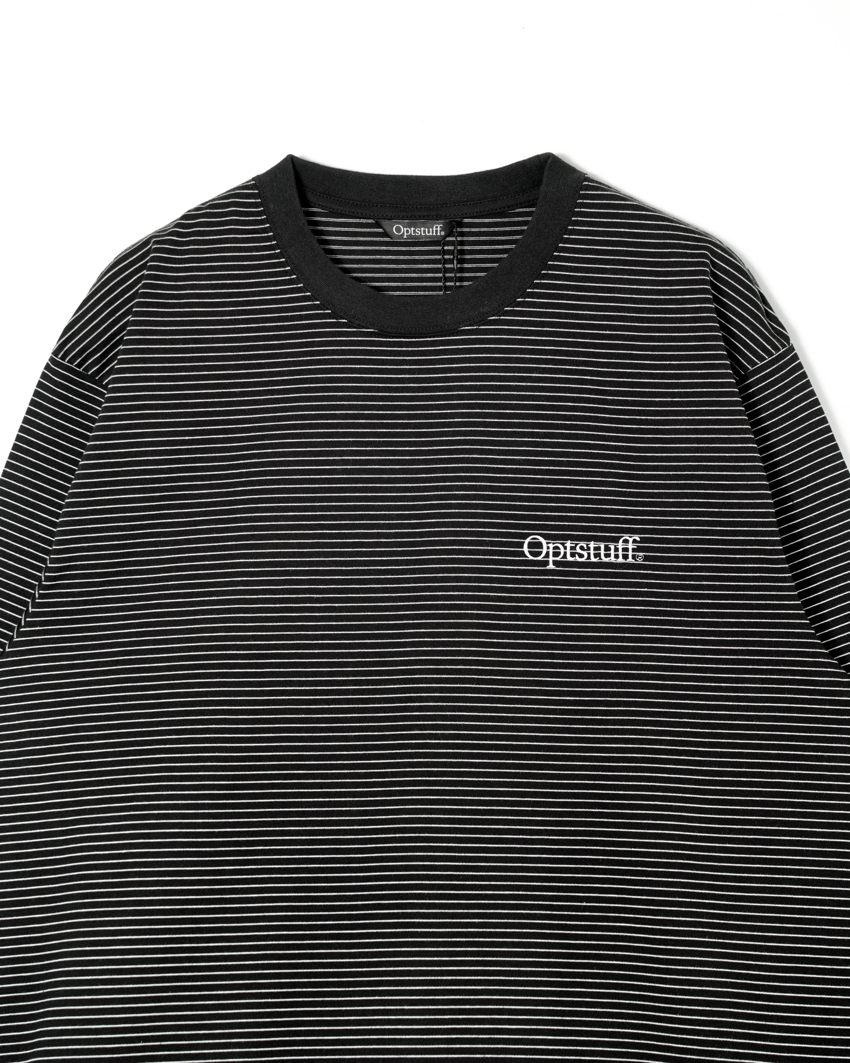 OPTSTUFF] DRAWSTRING BORDER LONG SLEEVE T-SHIRT (BLACK) | OPTSTUFF