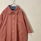 90's TOMMY HILFIGER Cotton Check S/S shirt【XL】