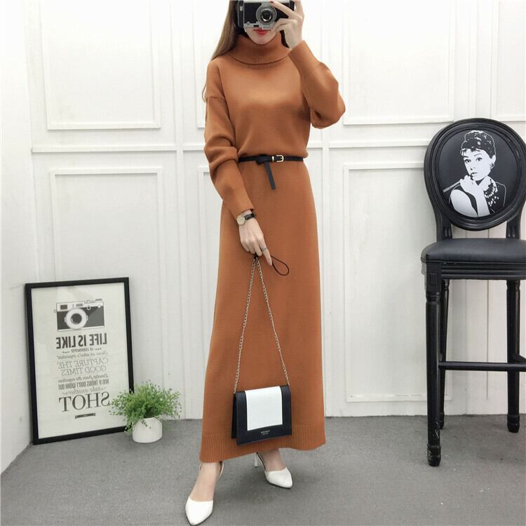送料無料 ニットワンピース ニットドレス ロング丈 マキシ丈 ブラウン ブラック 長袖 ドロップショルダー タートルネック 大人可愛い デート おでかけコーデ 大人カジュアル 韓国 オルチャン 秋 冬 Sarubia パーティードレス ワンピース専門店