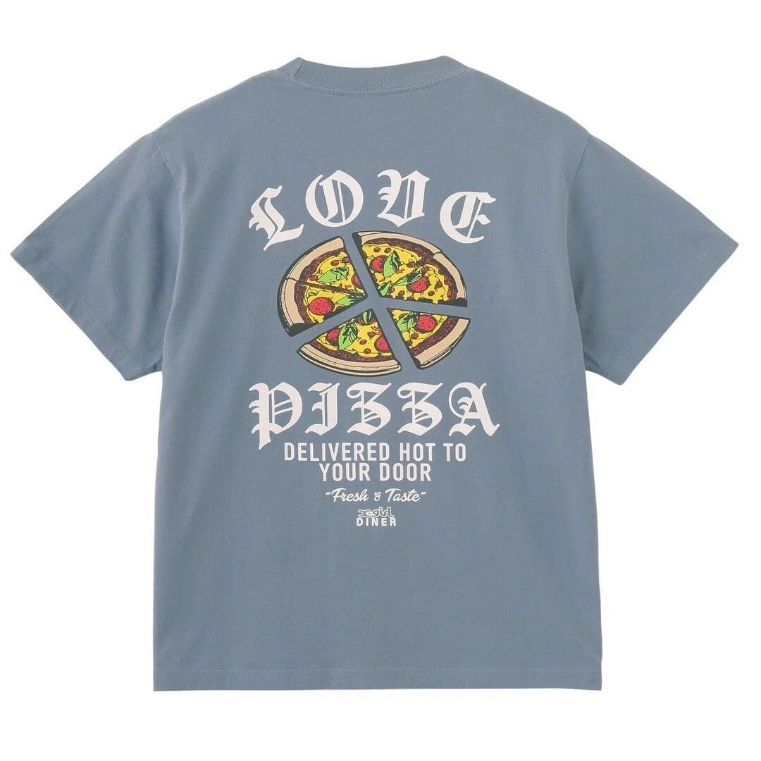 【X-girl】PEACE PIZZA S/S TEE / LtBLUE【エックスガール】