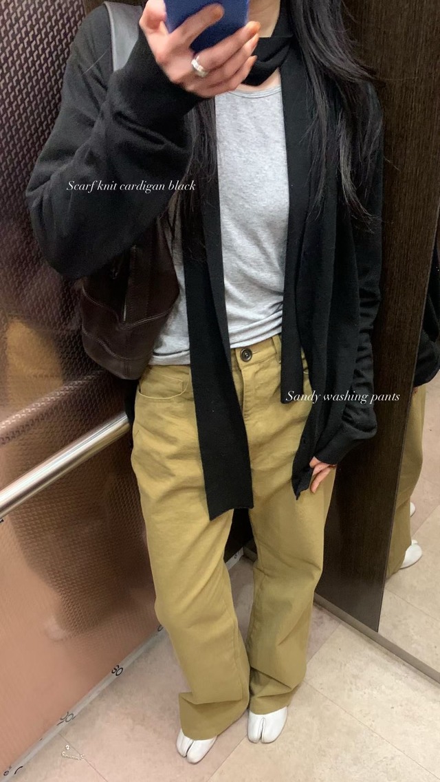 (予約) HAUS / Scarf knit cardigan 2color