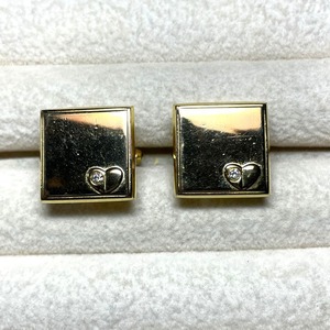 ゴールド　カラー　ハート　　カフリンクス