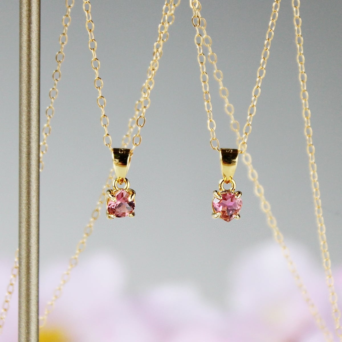 再入荷】ピンクトルマリンの桜ネックレス|4mm 14Kgf | Bear's 再入荷】ピンクトルマリンの桜ネックレス|4mm 14Kgf | Bear's