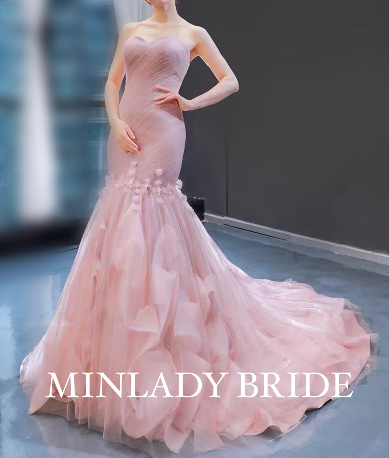 マーメイド カラードレス ウェディングドレス | MINLADY BRIDE