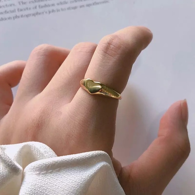 S925 gold heart ring (R117)