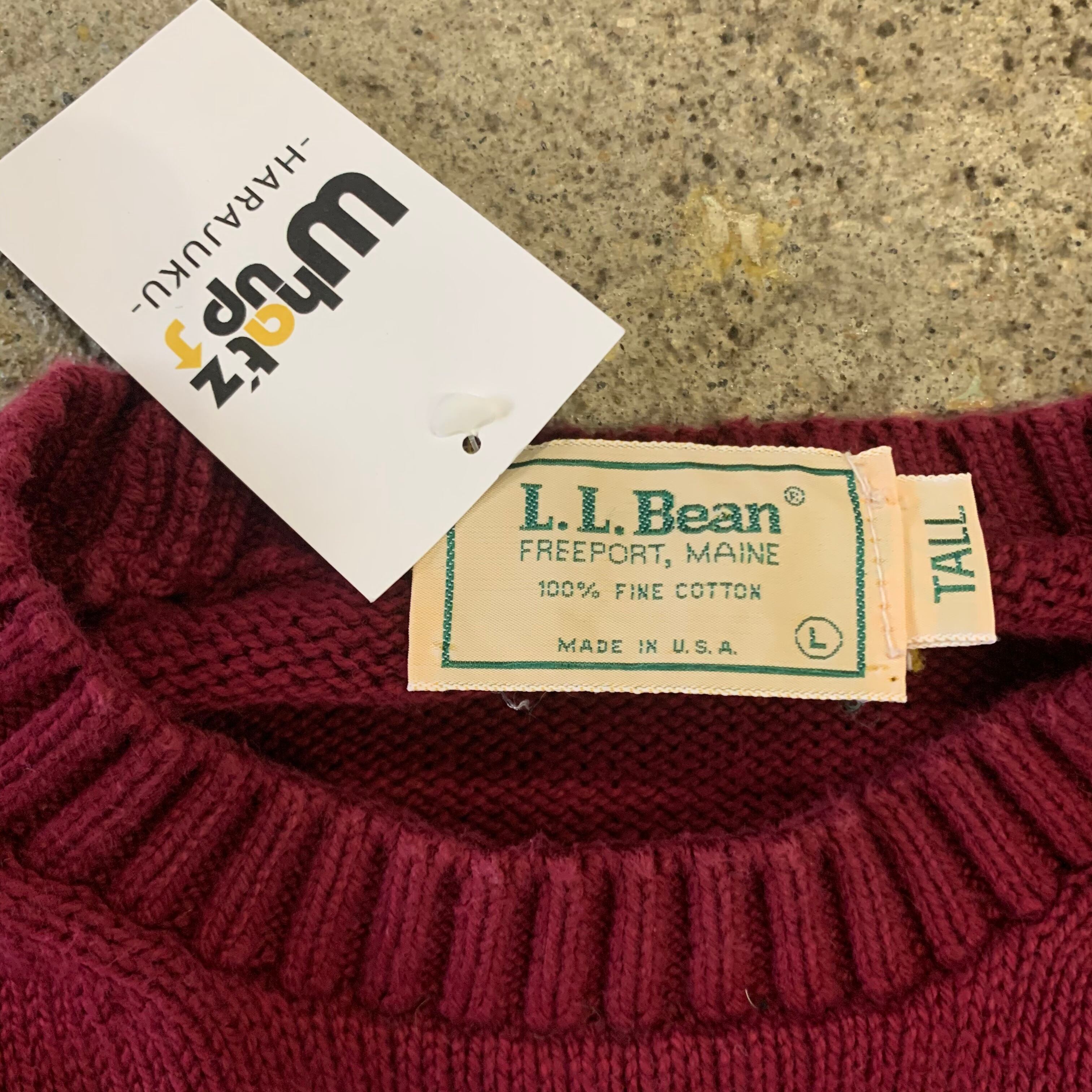 90s LL BEAN border cotton knit | What