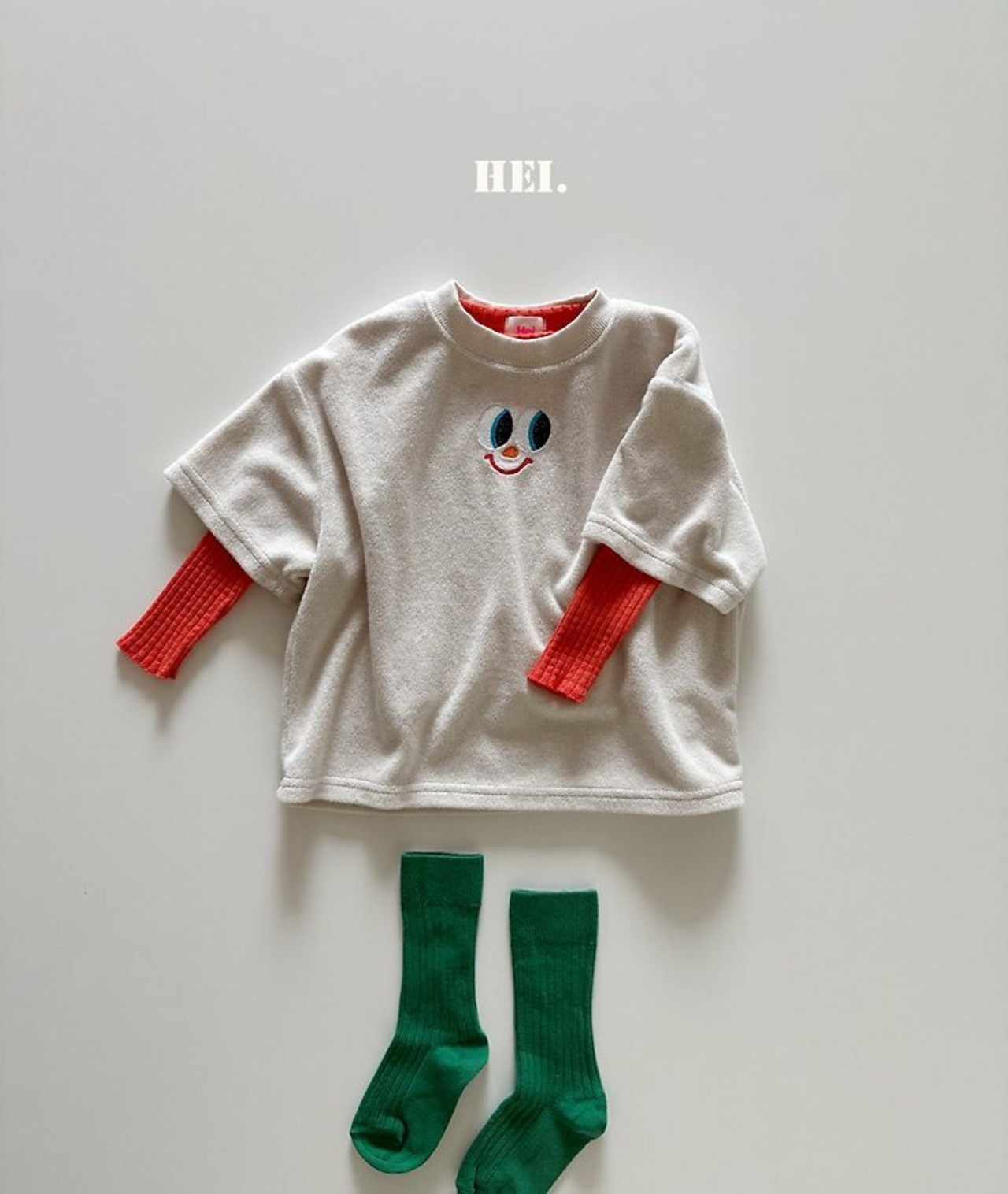 韓国子供服 / 26Autumn / 〖取寄〗Hei / いないいないばあTシャツ / キッズ服 / カラフル服 / 秋服 *XS~XL*