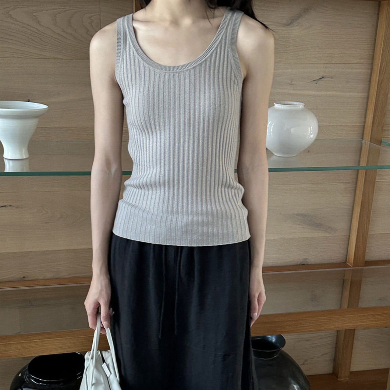 rib tank top【8color】 T4342