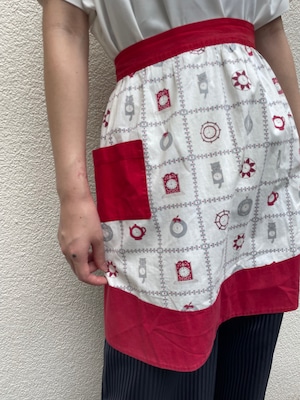 VINTAGE 50's clock print apron