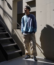 【#Re:room】COLOR PATCHWORK SWEAT BIG TRAINER［REC730］