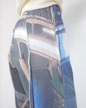 kotoha yokozawa - Graphic Yoryu Pants :Mono Coil|グラフィック楊柳/風景プリント/size 4