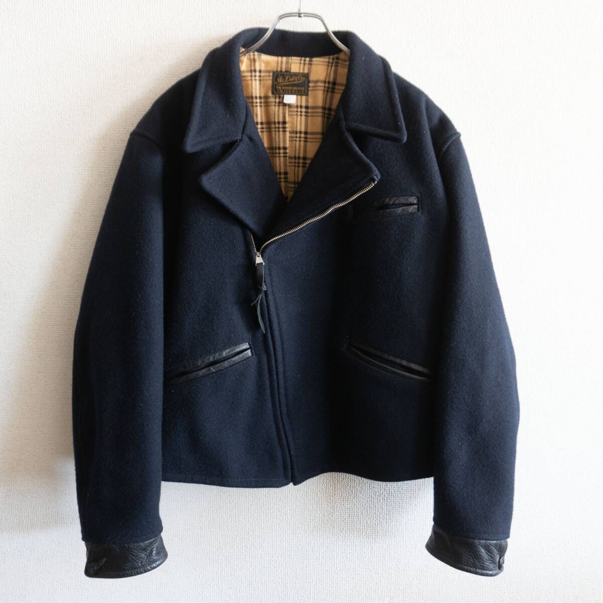 【ビッグサイズ44】AtLast&Co【MELTON RIDERS JACKET】メルトン ライダースジャケット アットラスト 26031033 ビッグサイズ44】AtLast&Co【MELTON RIDERS JACKET】メルトン