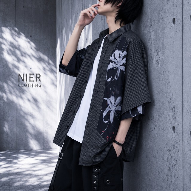 《週末限定大特価新作》FLOWER FAKE LAYERED SHIRT【MONOTONE CHECK】