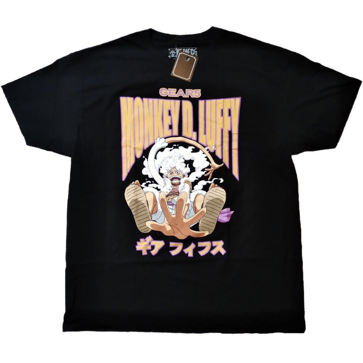 ワンピース Tシャツ XL 黒 one piece ギア5 アニメT 新品 * | GOLD 
