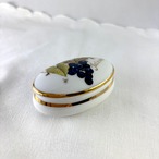 小物入れ　陶器オーバル型　ぶどう　トリンケットボックス　12oten4-2