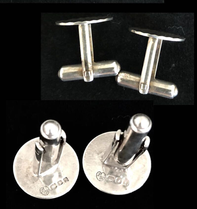 ヘンリープール 英国製 刻印入り カフリンクス カフスボタン スウィヴル式 銀 ヘンリープール 英国製 刻印入り カフリンクス カフスボタン