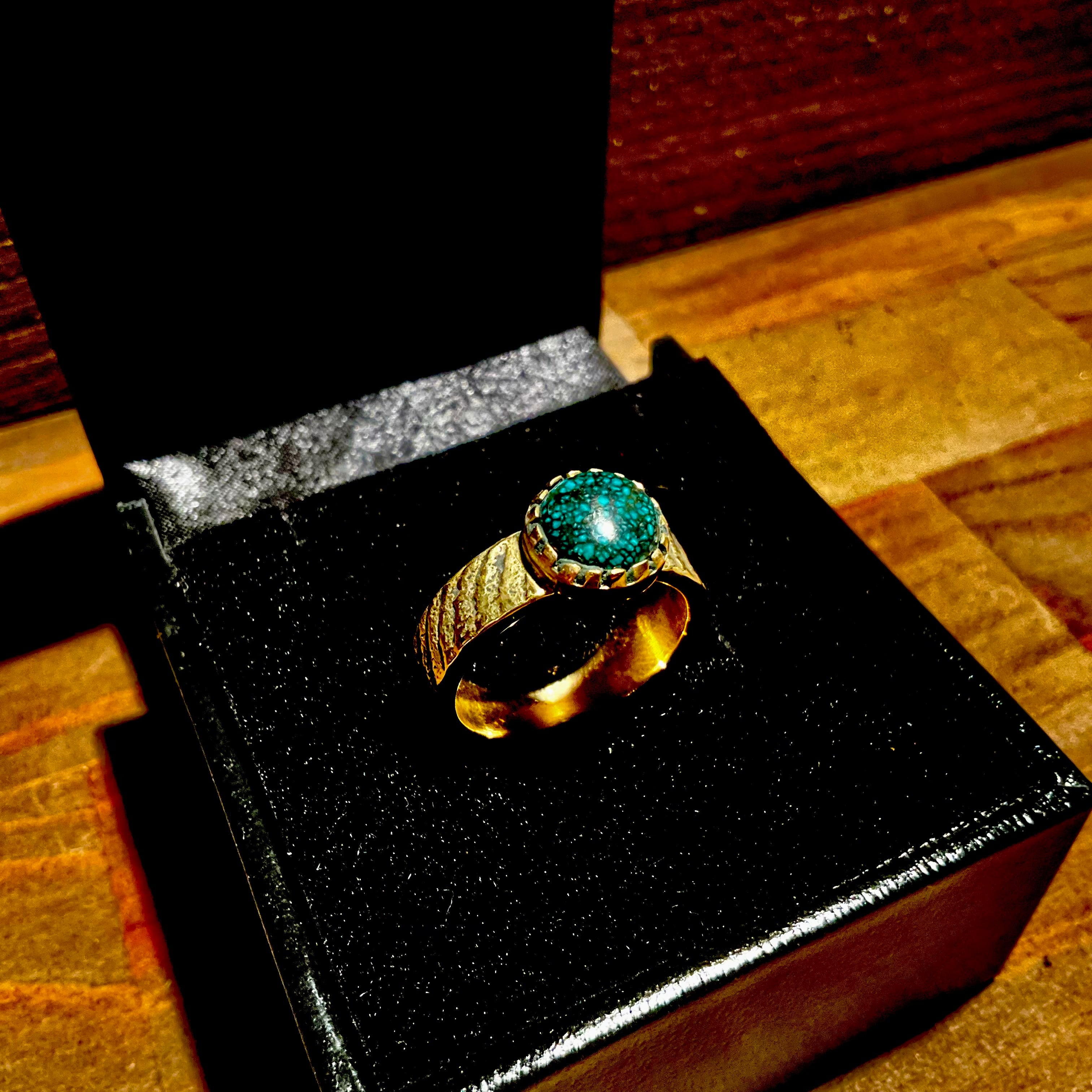 WHEEL WORKS Lander Blue turquoise 18K Gold Ring