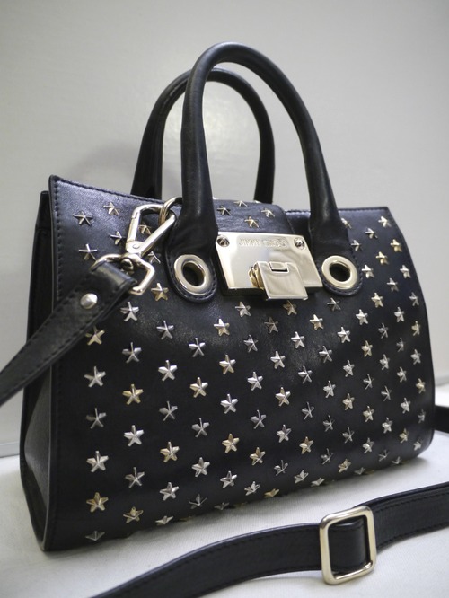 2016AW★JIMMY CHOO ジミーチュウ RILEY ライリー ☆スタッズ ハンドショルダー 2way レザー トート バッグ 黒★ ライリーのスタッズモデル