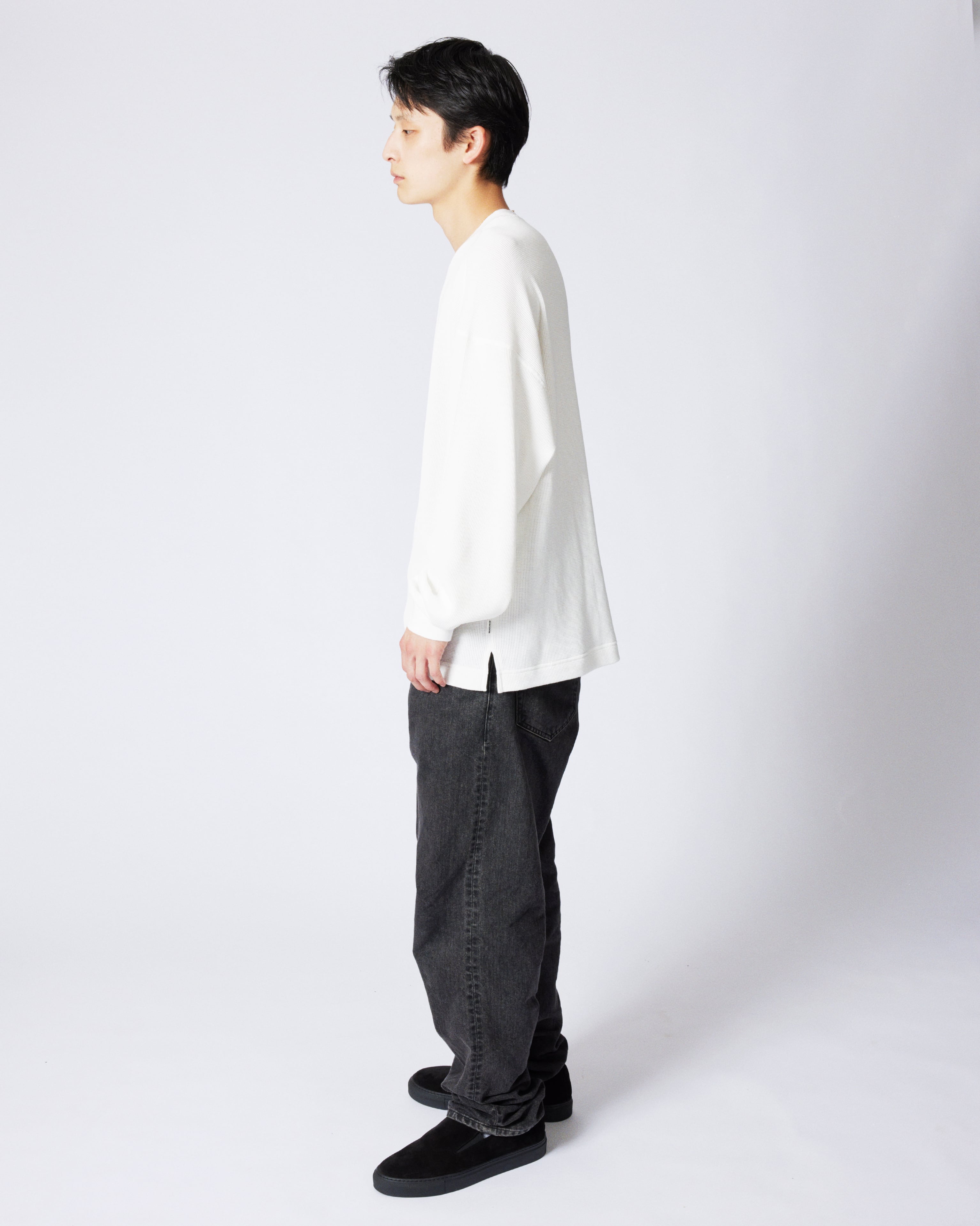 everyone surf knit long sleeve tee shirt (WHITE) | everyone